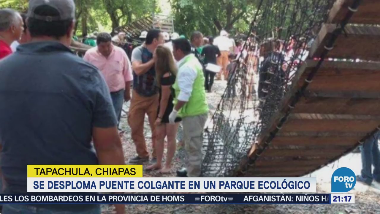 Desploma Puente Colgante Parque Tapachula Chiapas