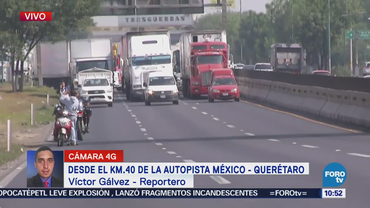 Transportistas afectan la circulación en la México-Querétaro