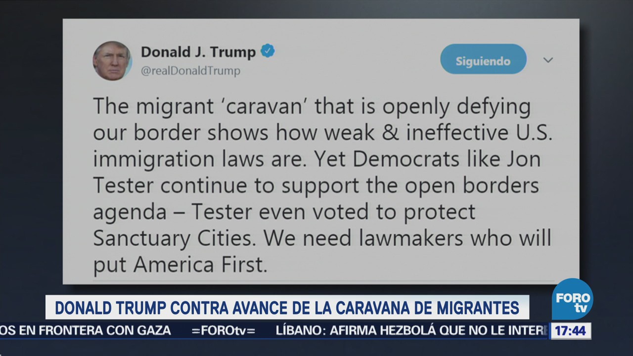 Trump Critica Avance Caravana Migrante
