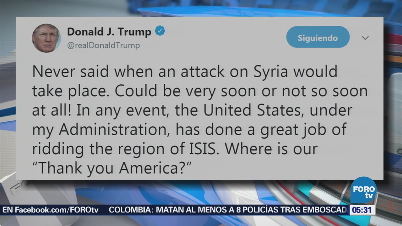 Trump dice que su administración ha hecho un gran trabajo contra ISIS