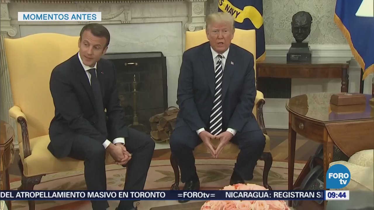 Trump se reúne con Macron en la Casa Blanca
