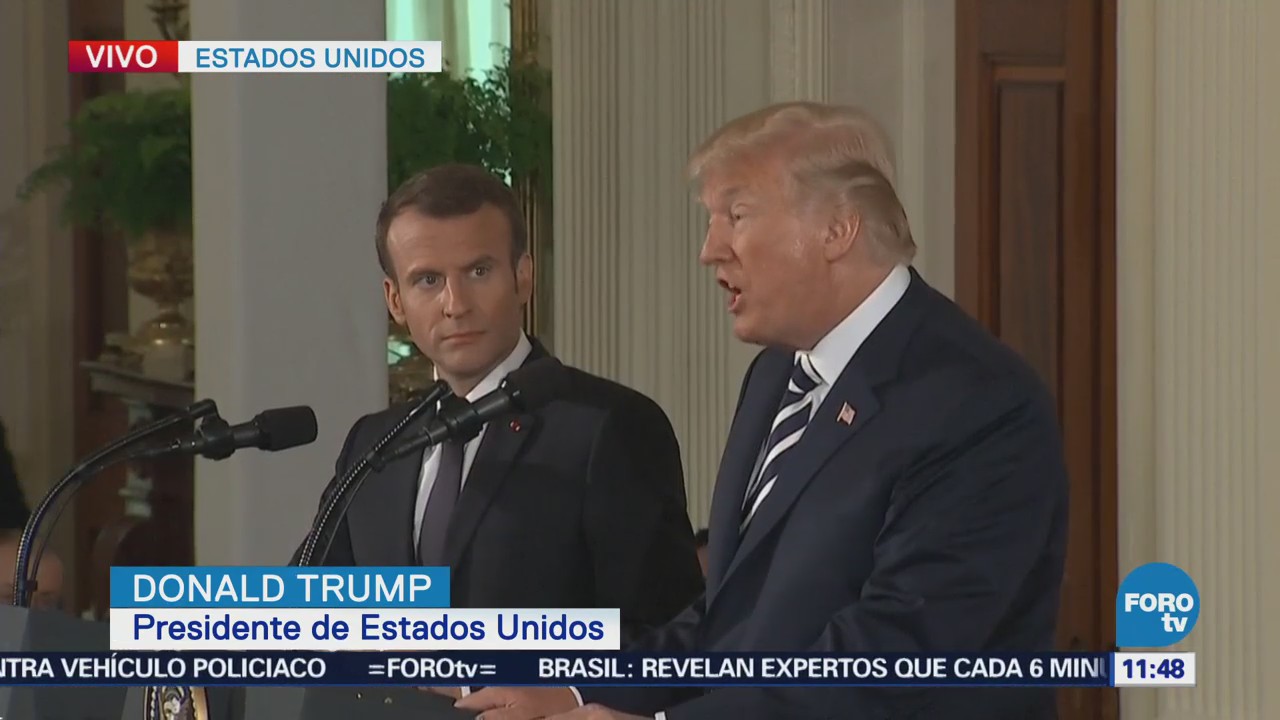 Trump y Macron ofrecen conferencia de prensa conjunta