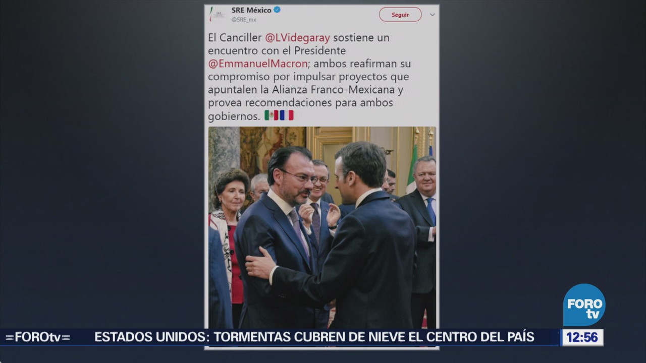 Videgaray se reúne con el presidente Emmanuel Macron