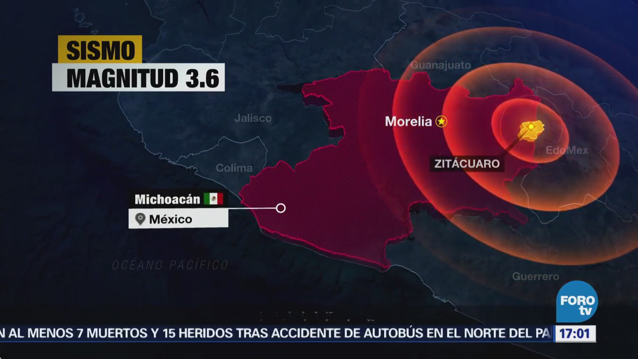 Reportan Sismo 3.6 Michoacán