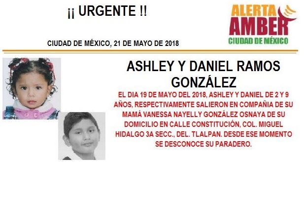 Activan Alerta Amber para localizar a dos menores desaparecidos en Tlalpan, CDMX