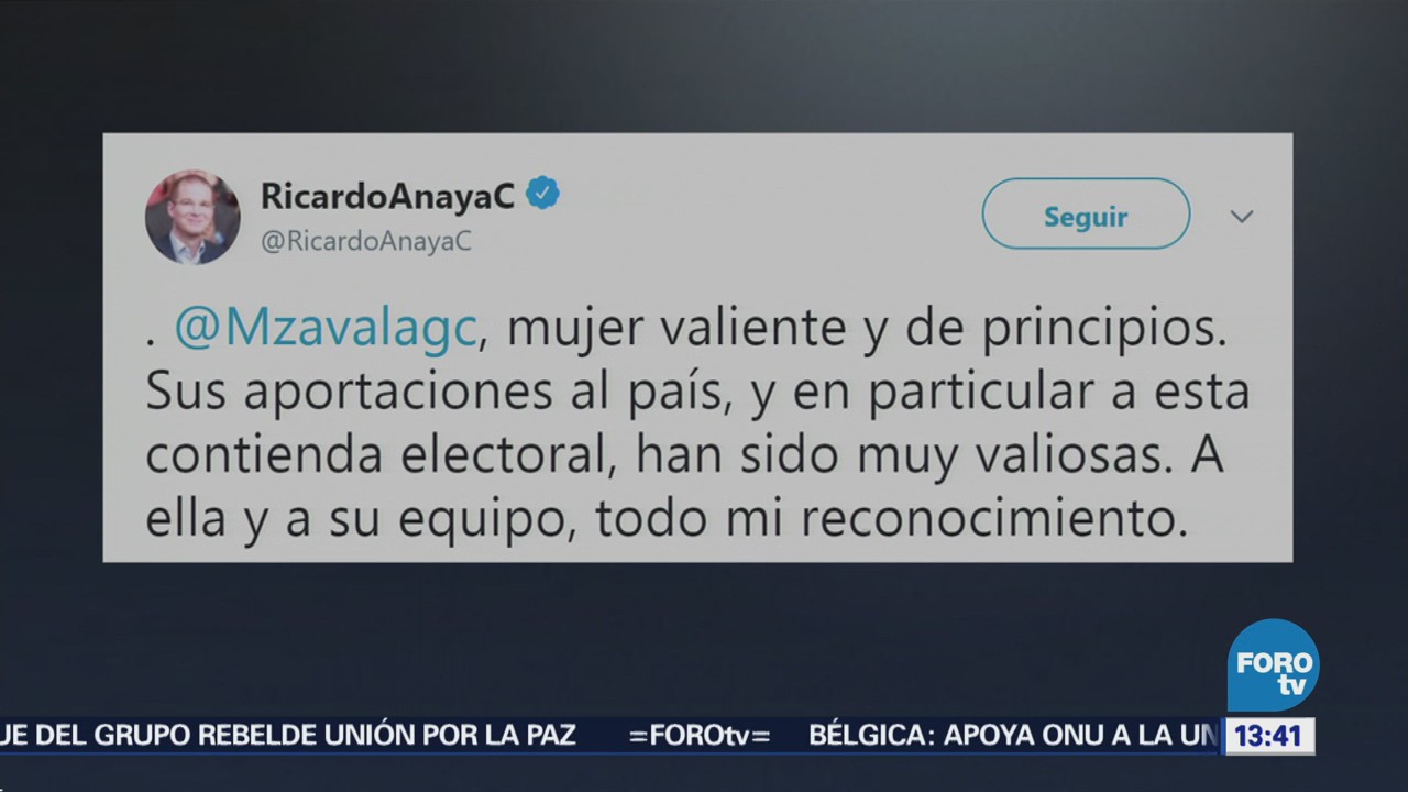Anaya reconoce labor de Margarita Zavala tras renuncia a la contienda