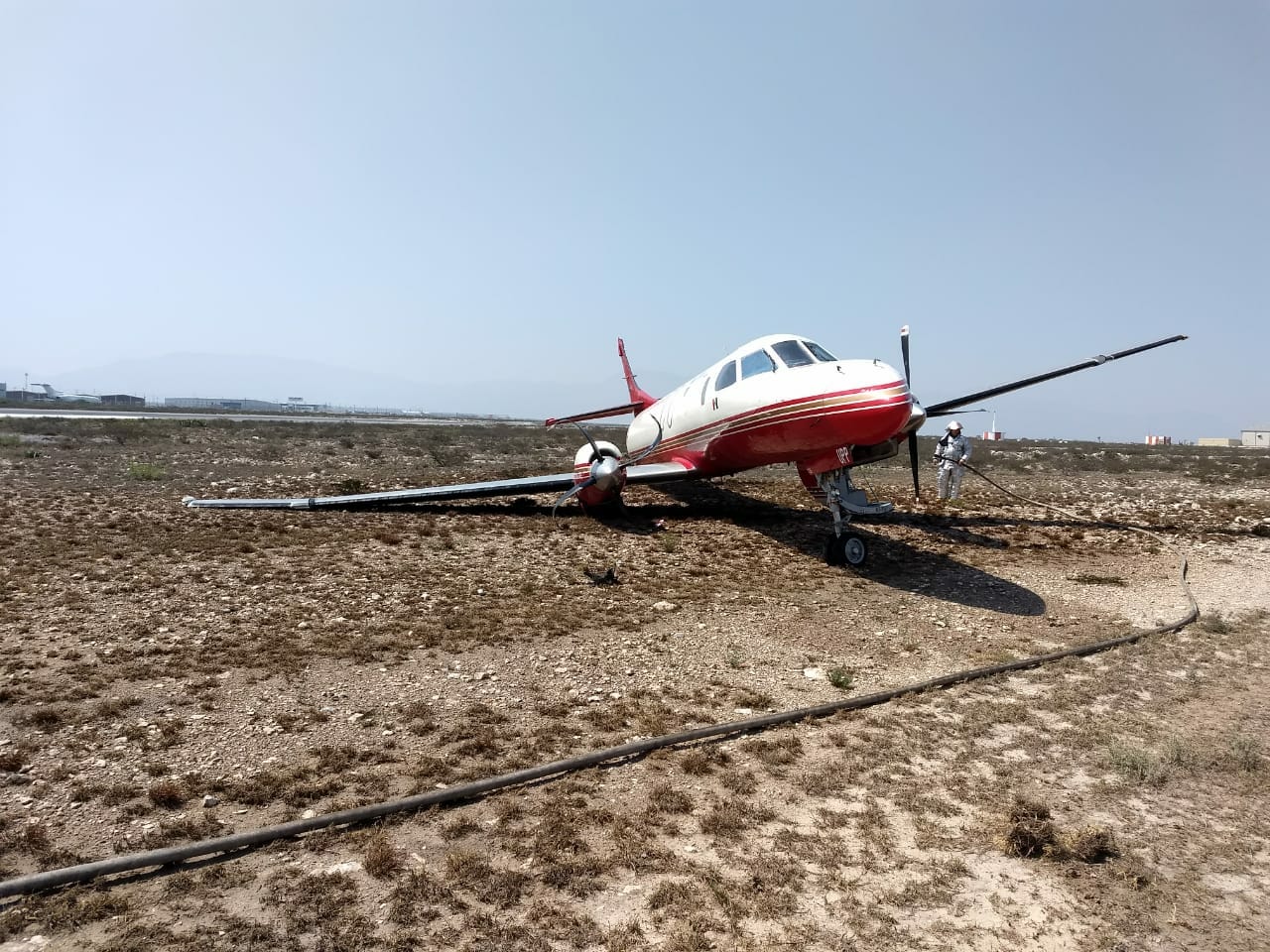 Avión se despista en aeropuerto de Ramos Arizpe Coahuila