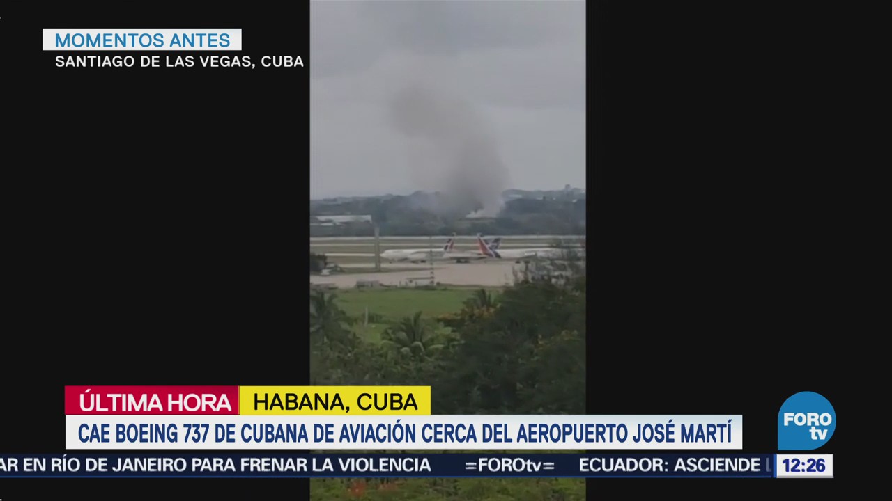 Avión se estrella en aeropuerto de La Habana