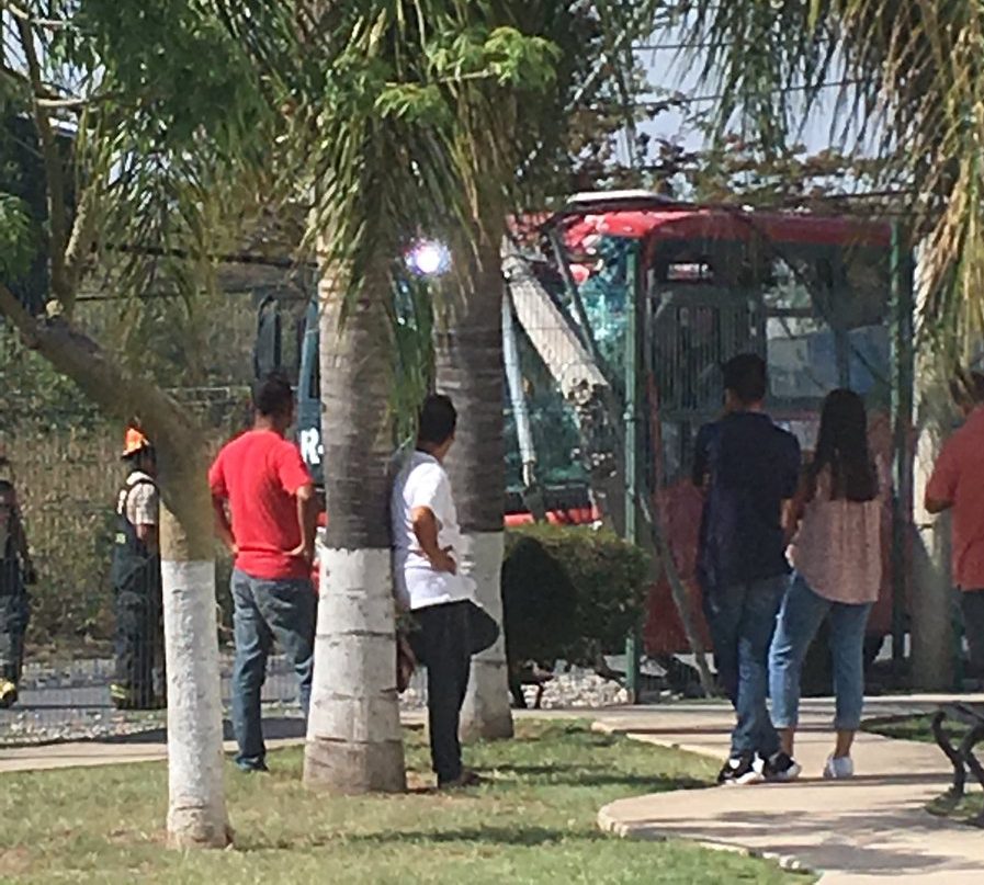 Camión choca contra poste en Jalisco