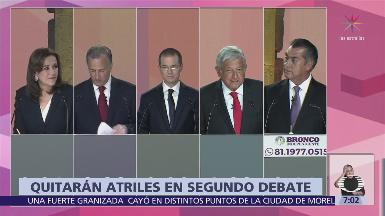 Candidatos presidenciales no tendrán atriles durante el segundo debate del INE