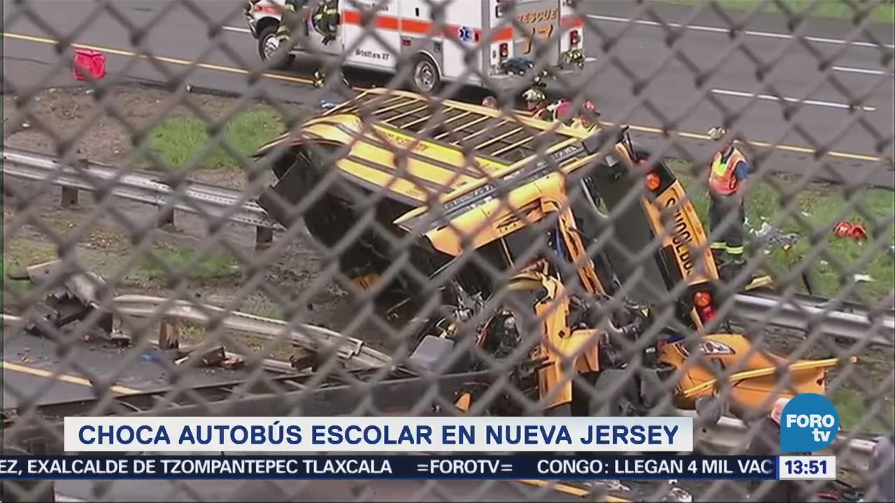 Choca autobús escolar en Nueva Jersey