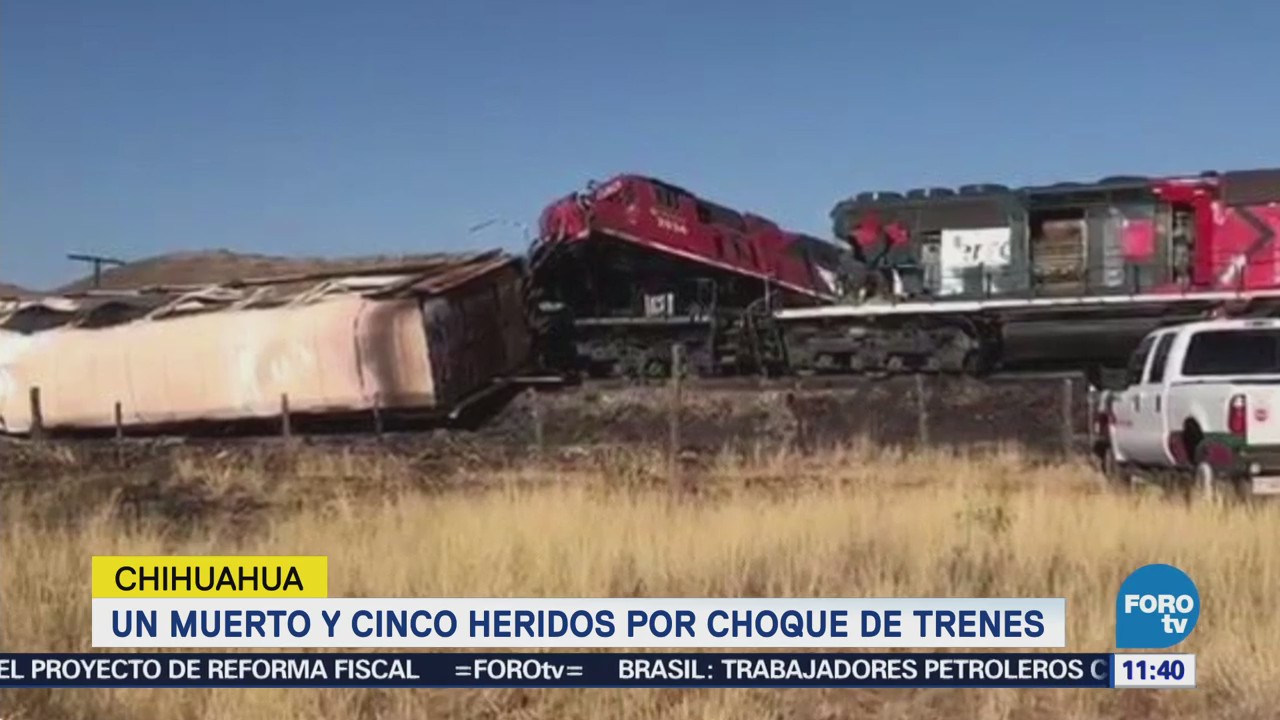 Choque de trenes deja un muerto y cinco heridos en Chihuahua