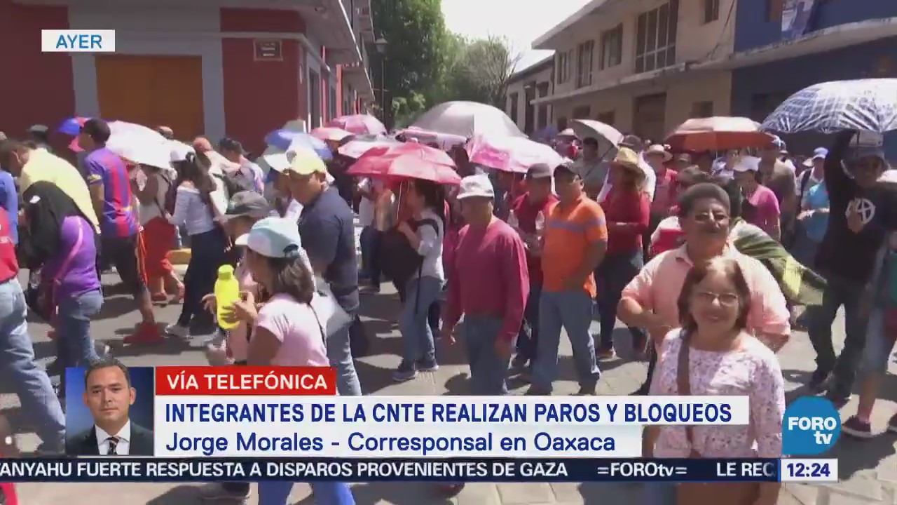 CNTE realiza segundo día de movilizaciones en Oaxaca