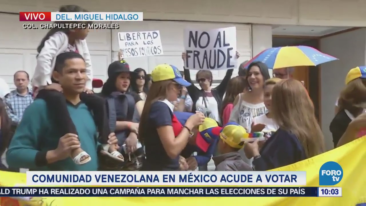 Comunidad venezolana en México protesta contra elecciones en país caribeño