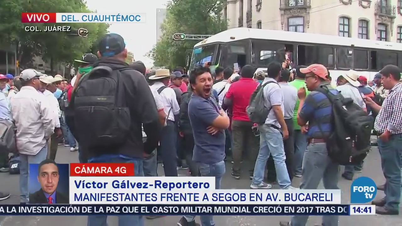 Continúa la manifestación de la CNTE en avenida Bucareli