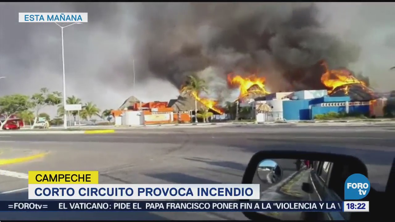 Cortocircuito provoca incendio en Campeche