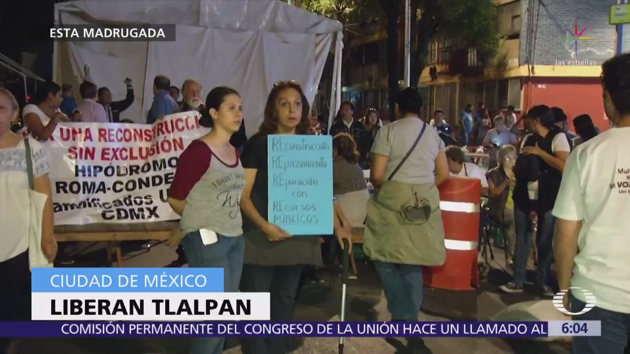 Damnificados del 19S liberan vialidad en Tlalpan