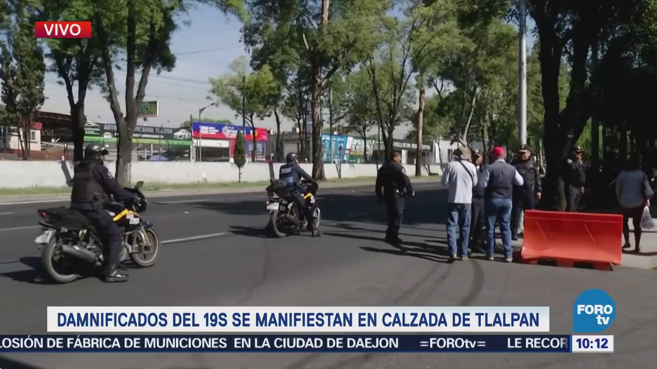 Damnificados del 19S retiran bloqueo en Calzada de Tlalpan