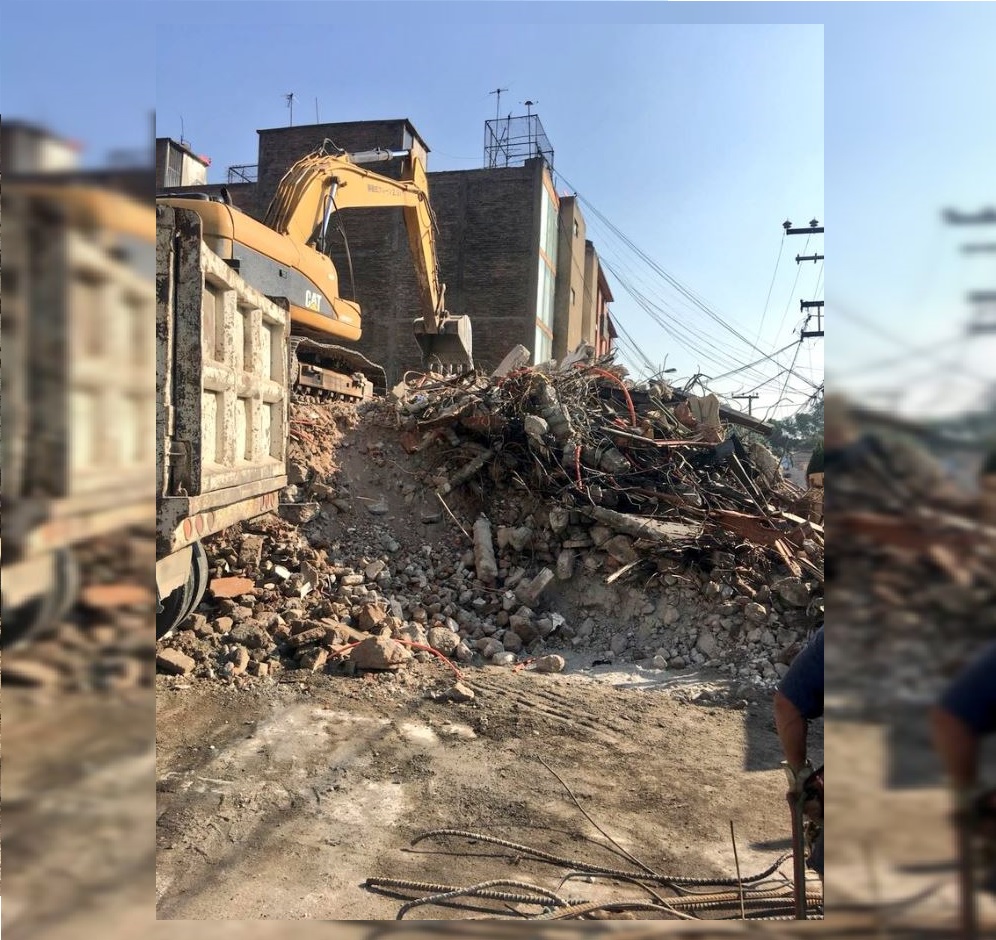Termina demolición de edificio en Tlalpan afectado por sismo