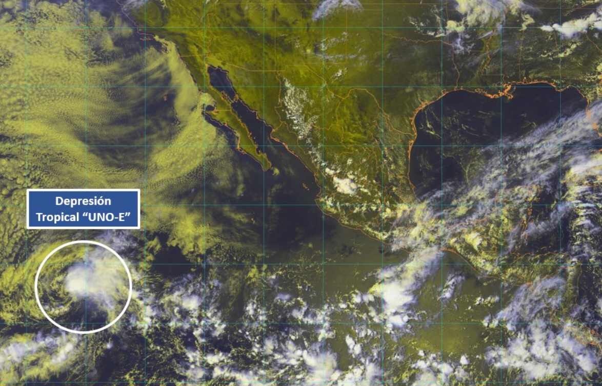Depresión tropical Uno-E se forma anticipadamente en el Pacífico