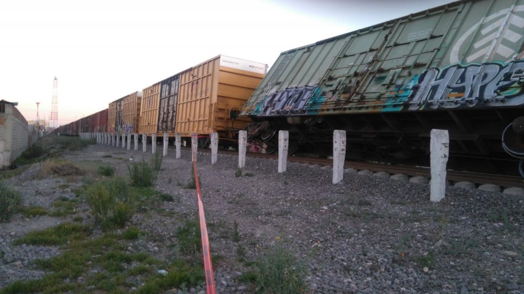Descarrila tren de carga en Apizaco, Tlaxcala