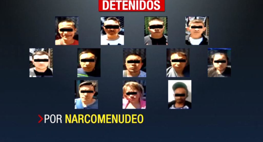 Detienen a 13 presuntos narcomenudistas en la delegación Cuauhtémoc