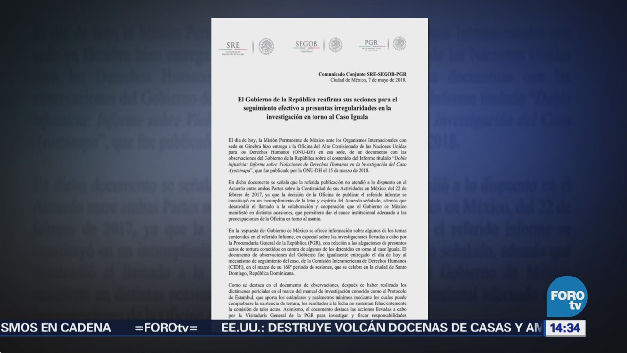 Gobierno Federal Reafirma Acciones Presuntas Anomalías Caso Iguala