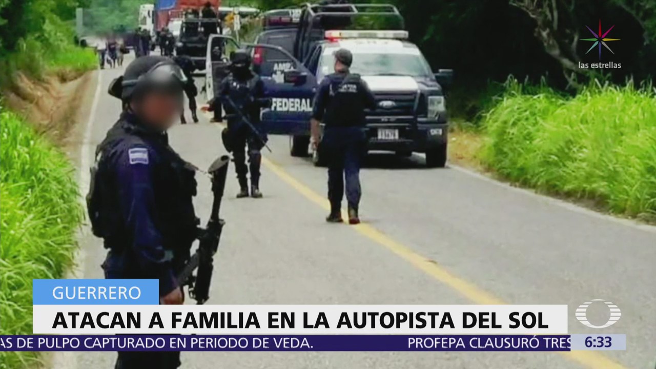 Familia es atacada a balazos en la Autopista del Sol, en Guerrero