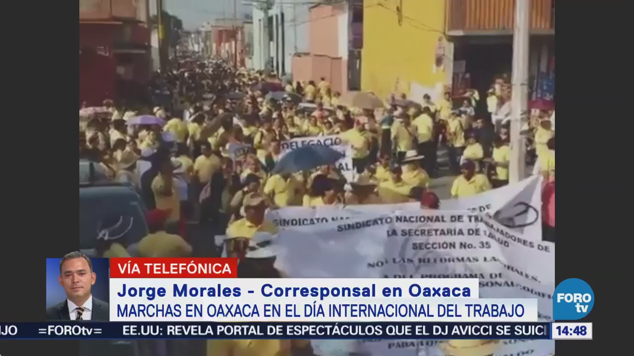 Grupos Sindicales Oaxaca Marchan Día Trabajo