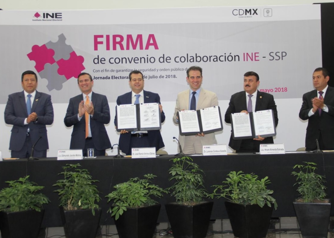 INE y Seguridad Pública firman convenio por comicios en la CDMX