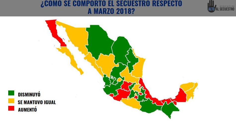 Disminuyen secuestros en México durante abril, según Alto al Secuestro