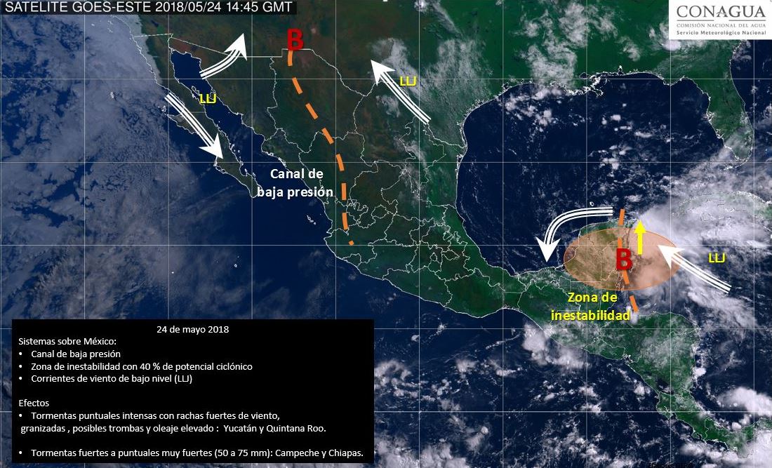 Vigilan desarrollo de potencial ciclónico en Quintana Roo 