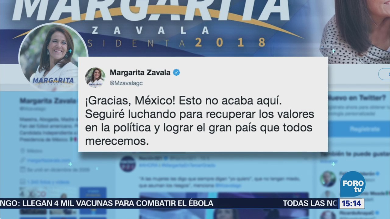 Margarita Zavala agrade apoyo de simpatizantes