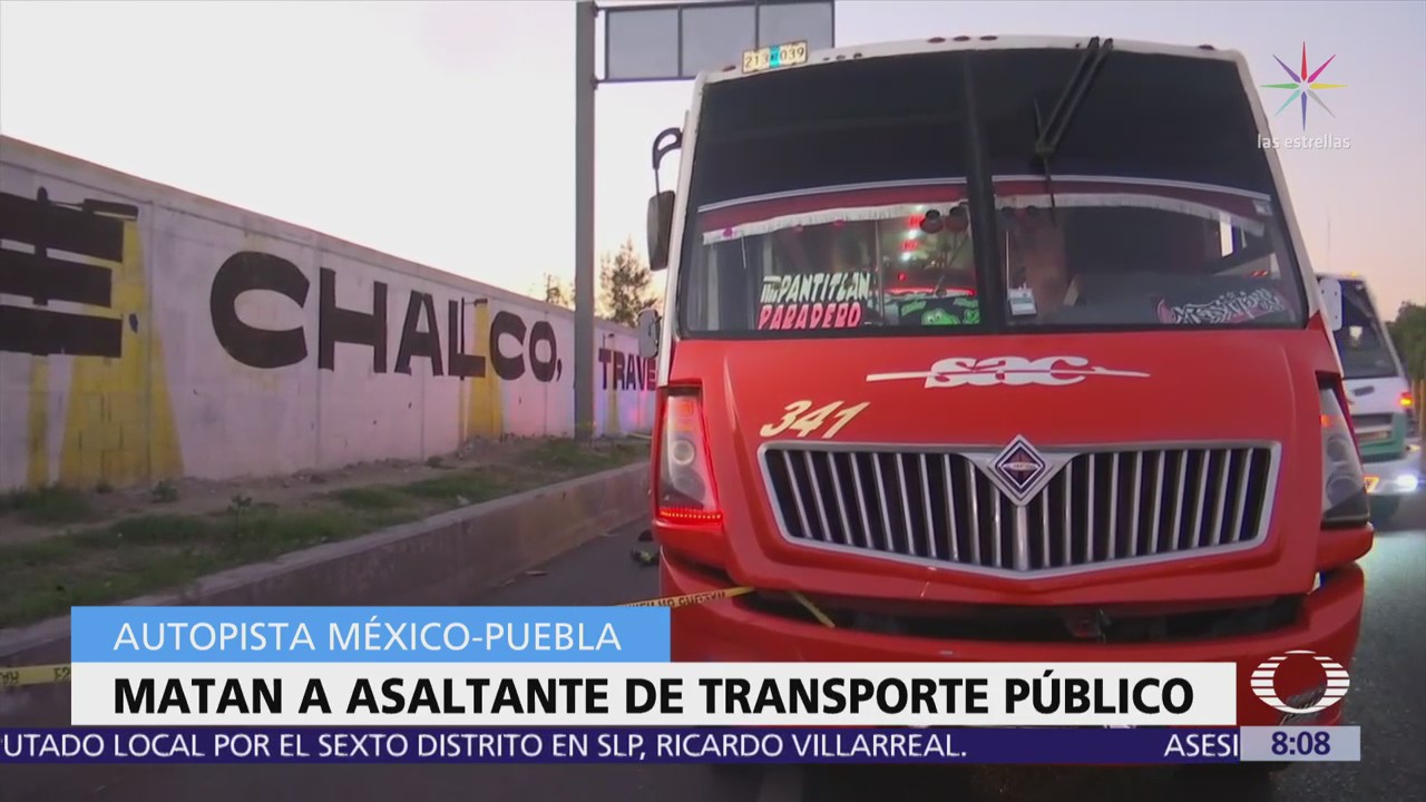 Matan asaltante de transporte público en autopista México-Puebla