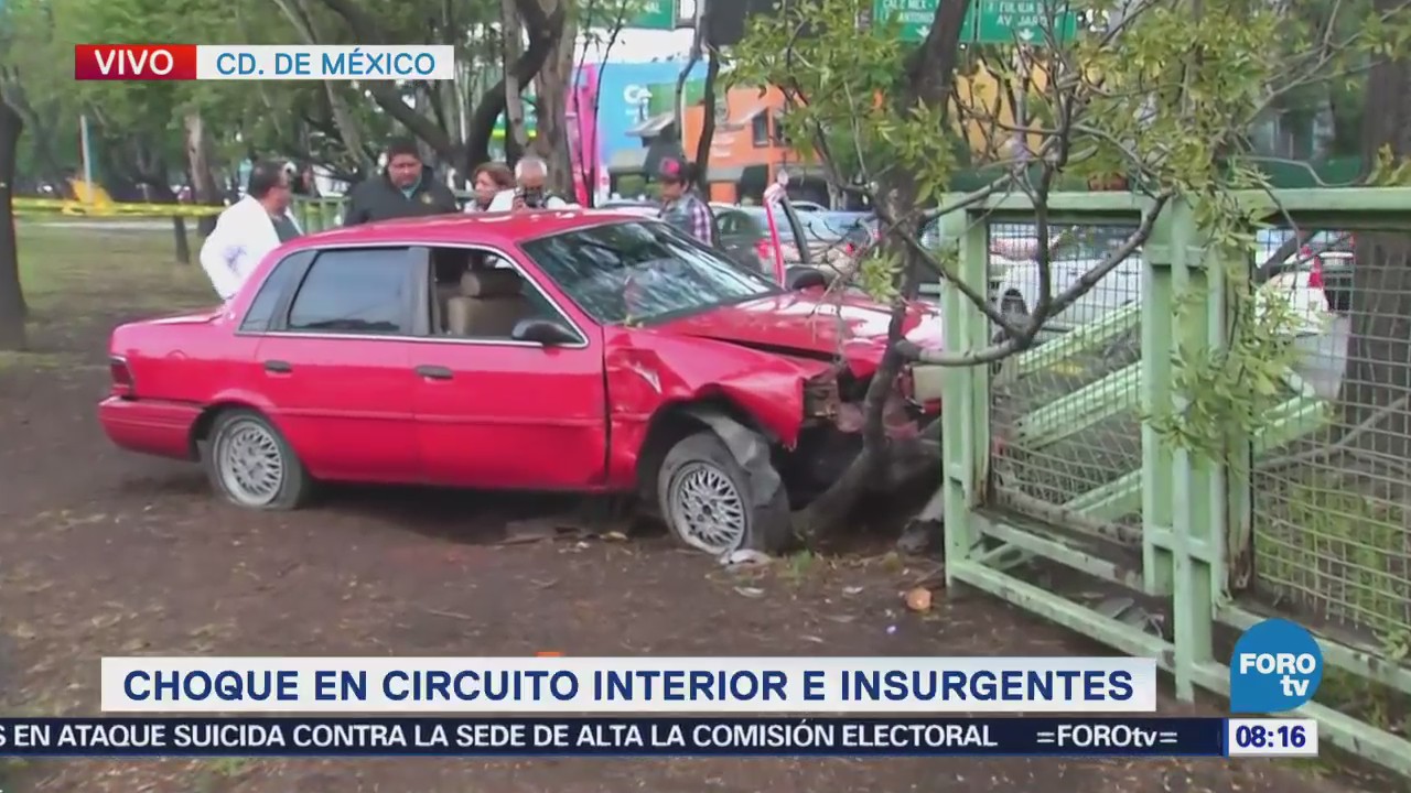 Muere conductor tras chocar en Circuito Interior e Insurgentes, CDMX