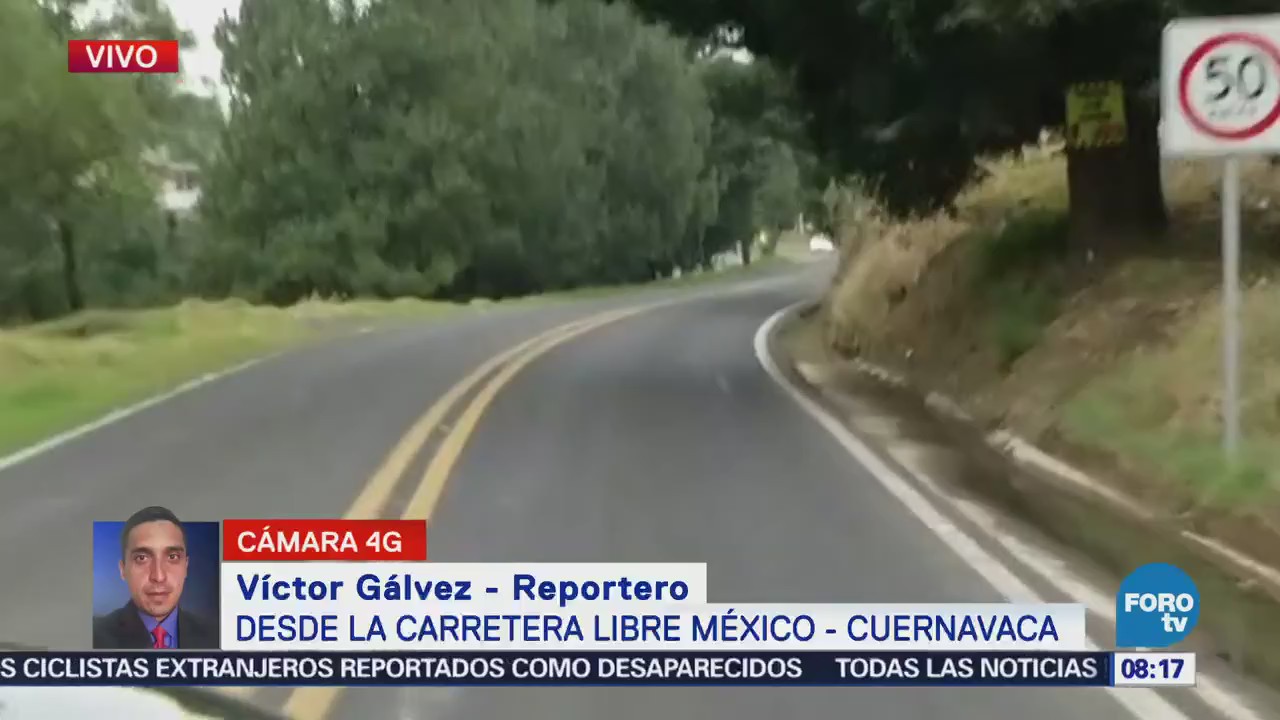 Poca afluencia de vehículos en la carretera libre México-Cuernavaca