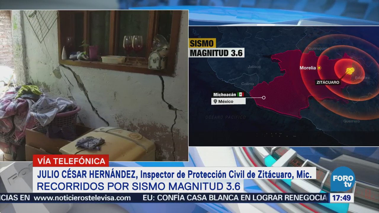 Recorridos Zitácuaro, Michoacán, Sismo Magnitud 3.6 Julio César Hernández, Inspector De Protección Civil De Zitácuaro,