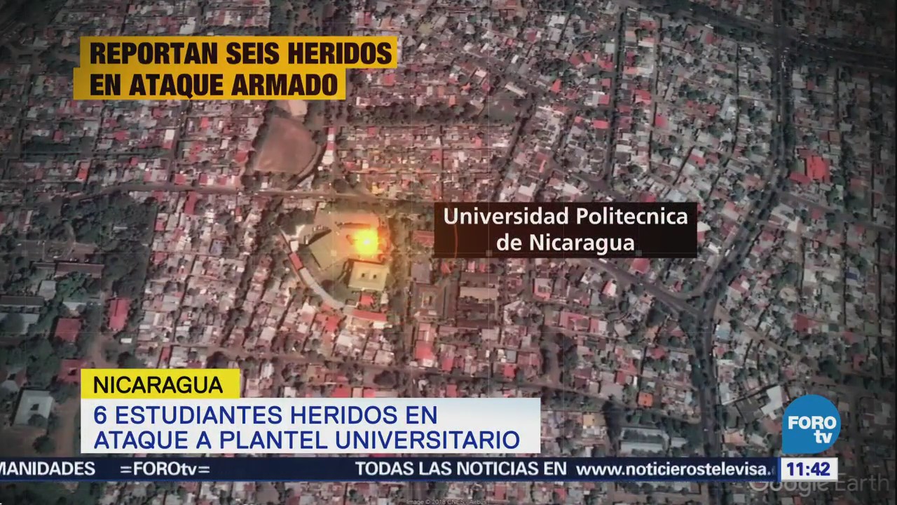 Reportan ataque armado en universidad de Nicaragua