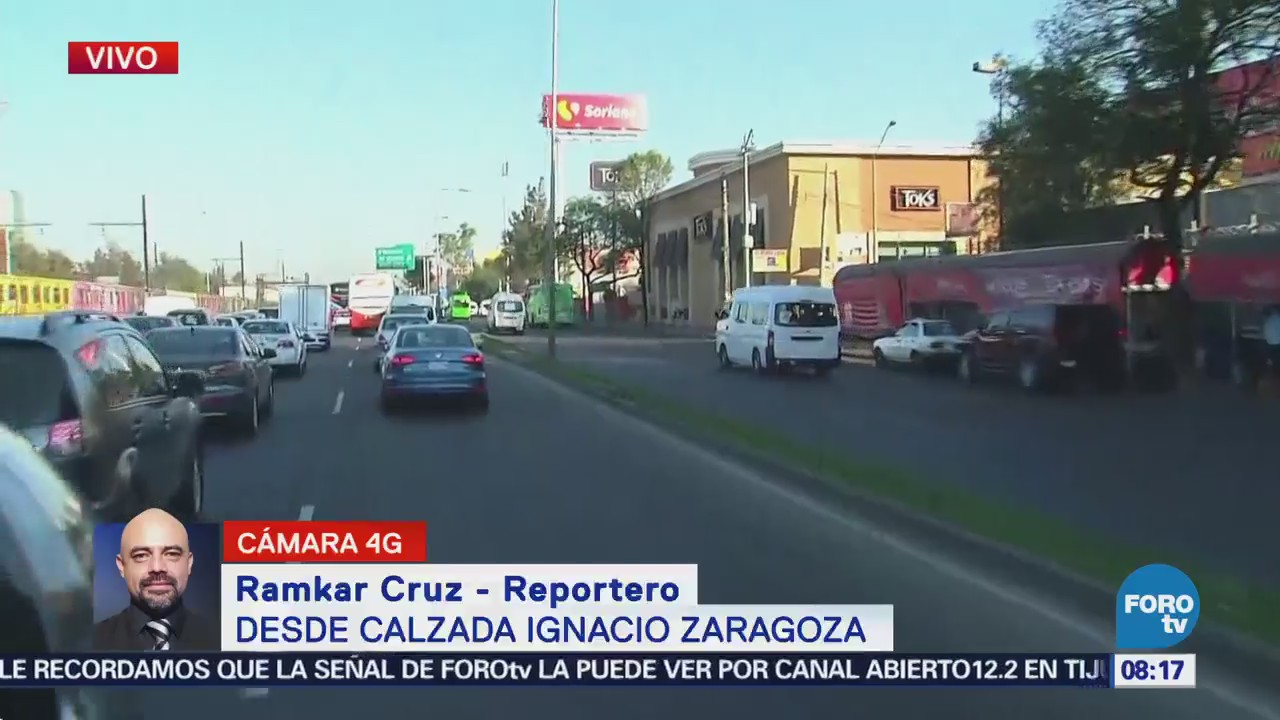 Reportan tránsito pesado en calzada Zaragoza