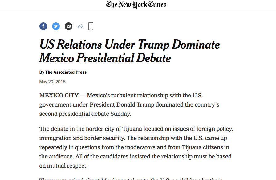 new-york-times-nota-debate-presidencial-mexico