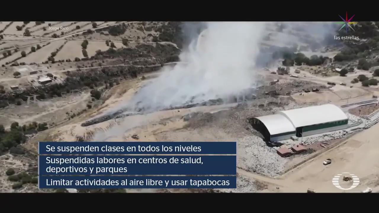 Suspenden clases en Pachuca por incendio en basurero