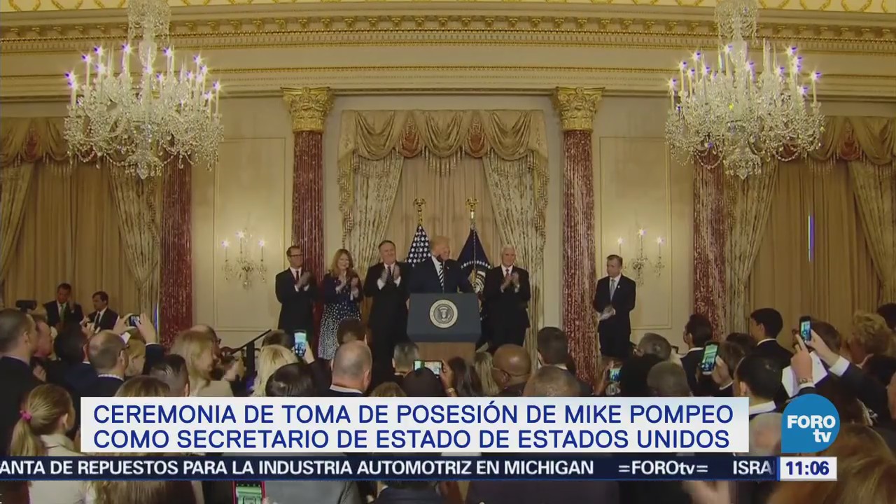 Trump habla en ceremonia de juramentación de Mike Pompeo