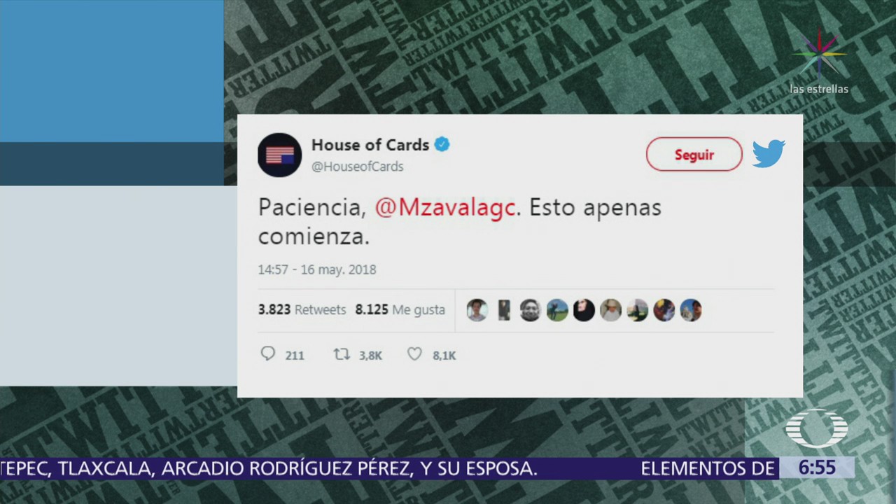 Twitter de 'House of Cards' se refiere a Margarita Zavala
