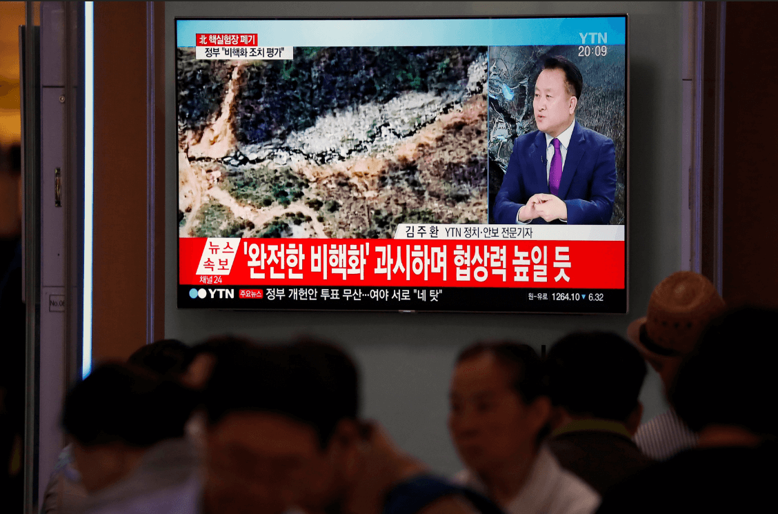 Corea del Norte destruye base de pruebas nucleares