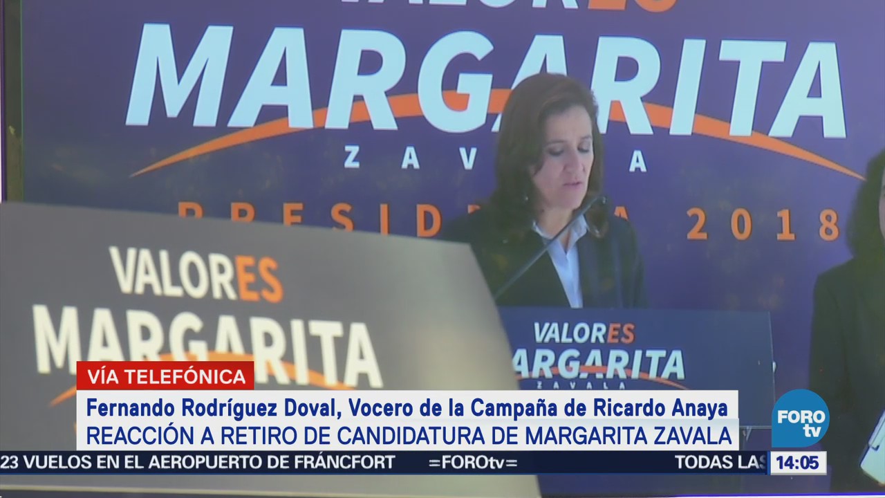 Vocero de Ricardo Anaya reconoce aportaciones de Margarita Zavala