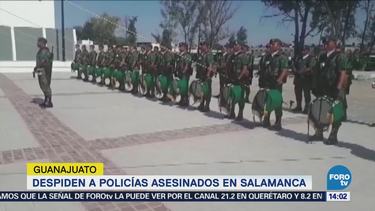 Despiden Policías Asesinados Salamanca, Guanajuato