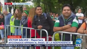 Aficionados de la selección mexicana llegan al Ángel de la Independencia