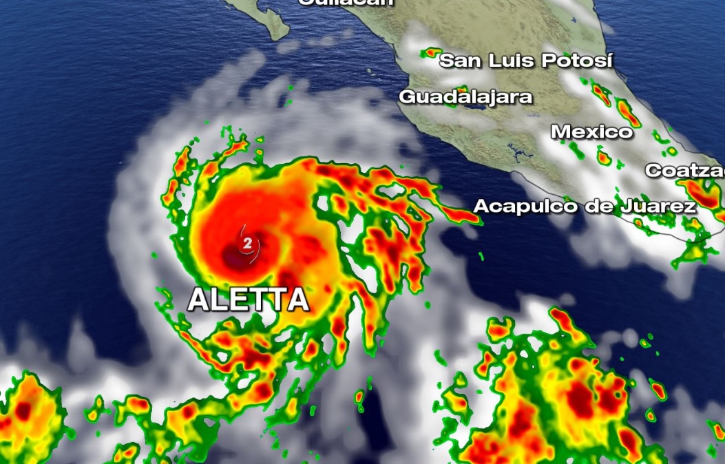 'Aletta' se intensifica a huracán categoría 2
