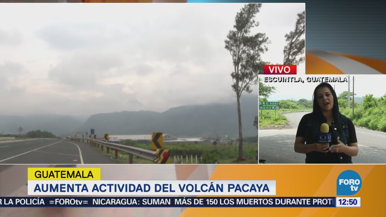 Aumenta actividad del volcán Pacaya en Guatemala