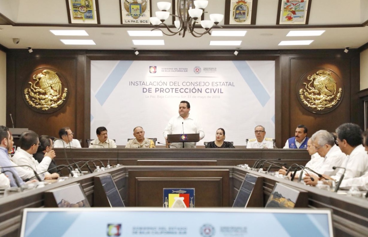 BCS instala Consejo Estatal de Protección Civil por temporada de huracanes